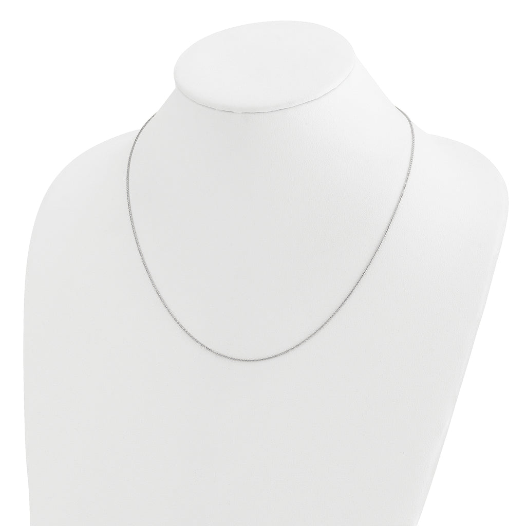 14K White Gold Adjustable .95mm D/C Wheat Chain