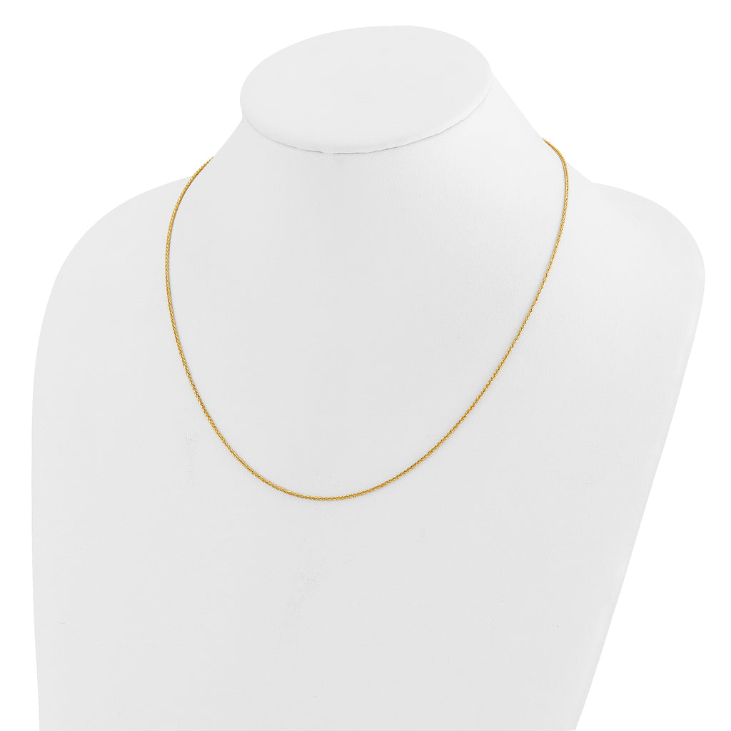 14K Adjustable 1.2mm D/C Wheat Chain