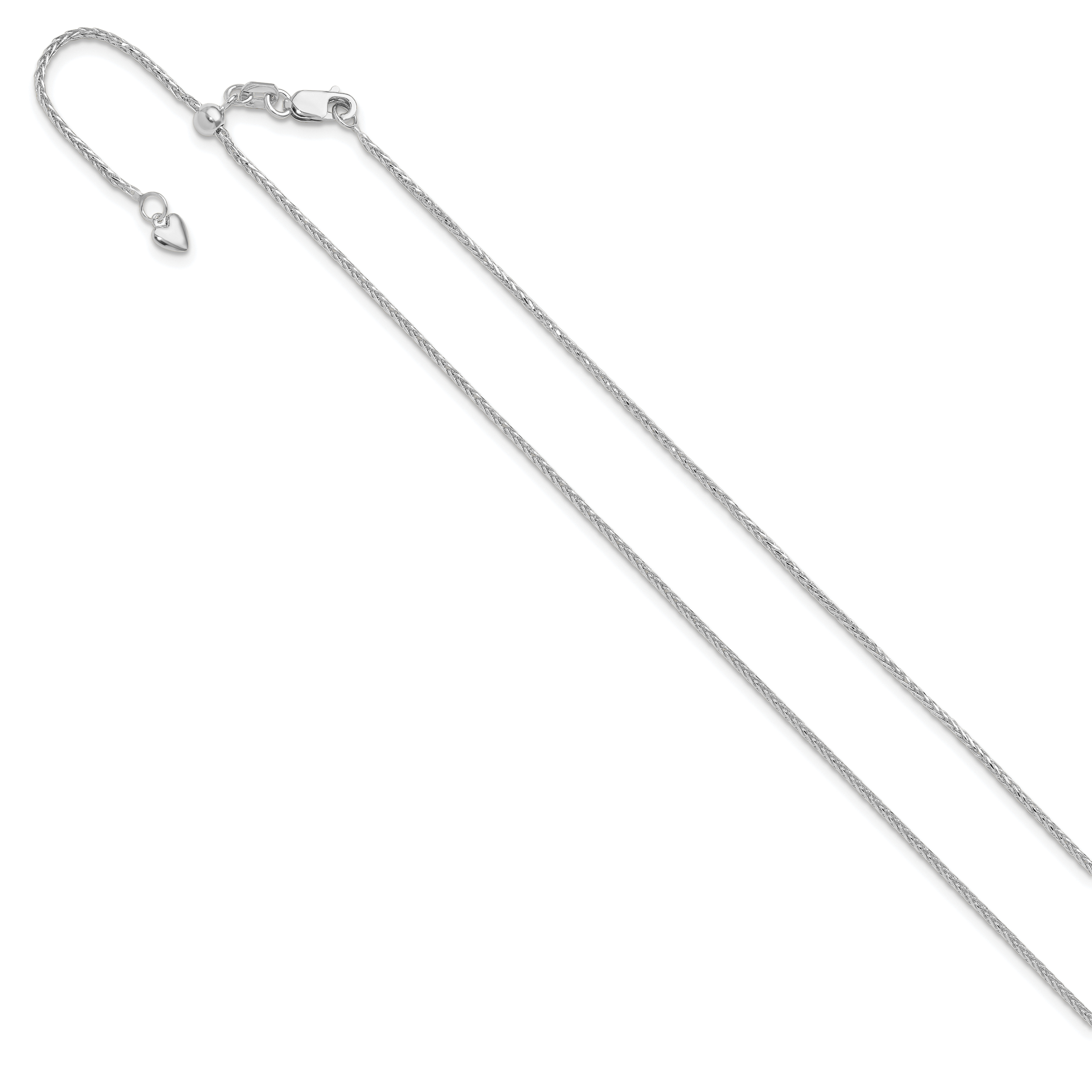 Diamond-Cut Wheat Chain in 14K White Gold, 1.2mm Secondary image