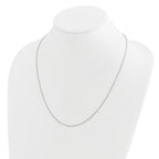 14K White Gold Adjustable 1.2mm D/C Wheat Chain