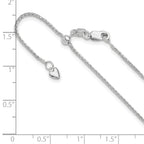 14K White Gold Adjustable 1.2mm D/C Wheat Chain
