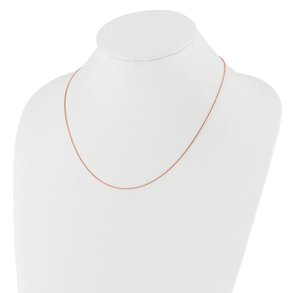 14 Karat Rose Gold Adjustable .8mm Box Chain - View 3