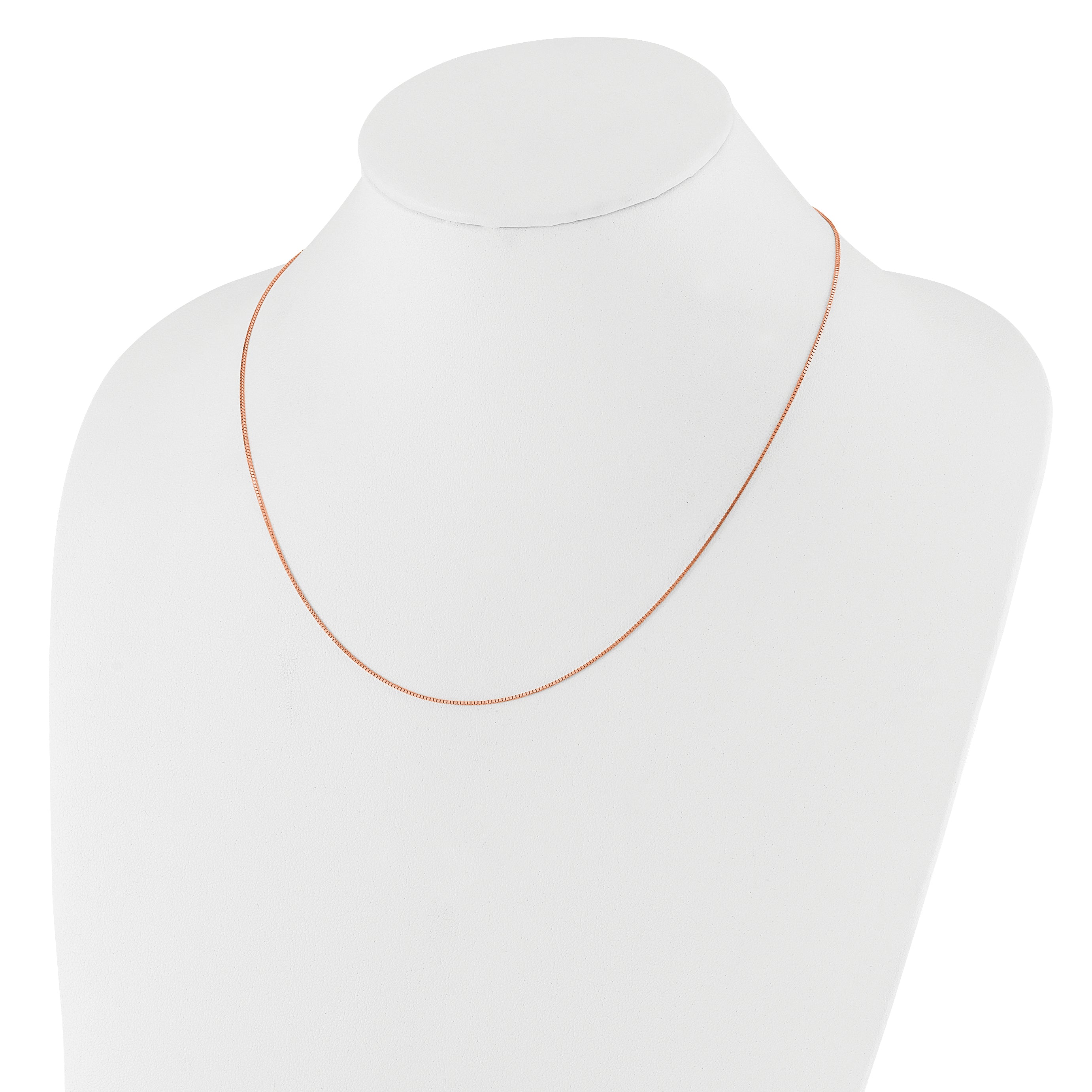 14 Karat Rose Gold Adjustable .8mm Box Chain - View 3