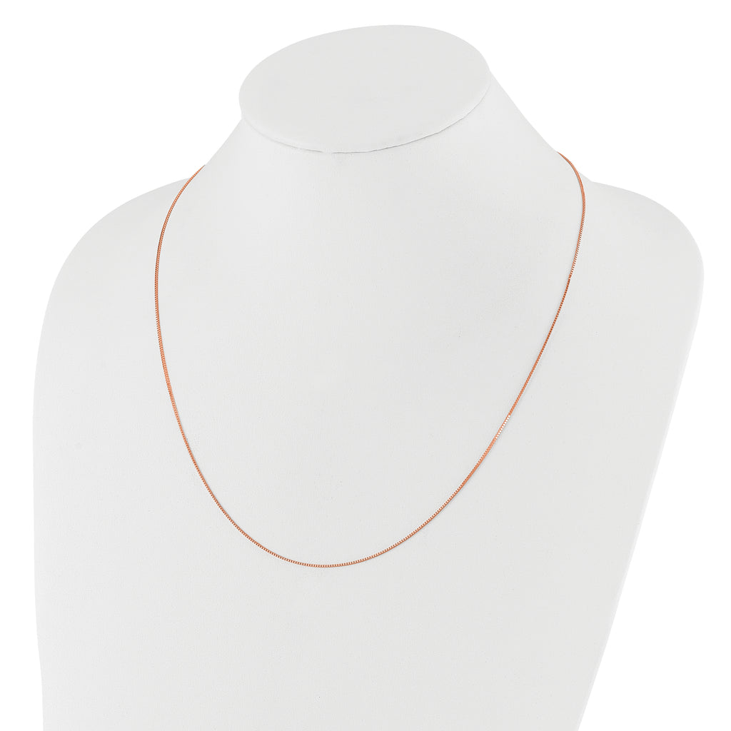 14 Karat Rose Gold Adjustable .8mm Box Chain - View 5