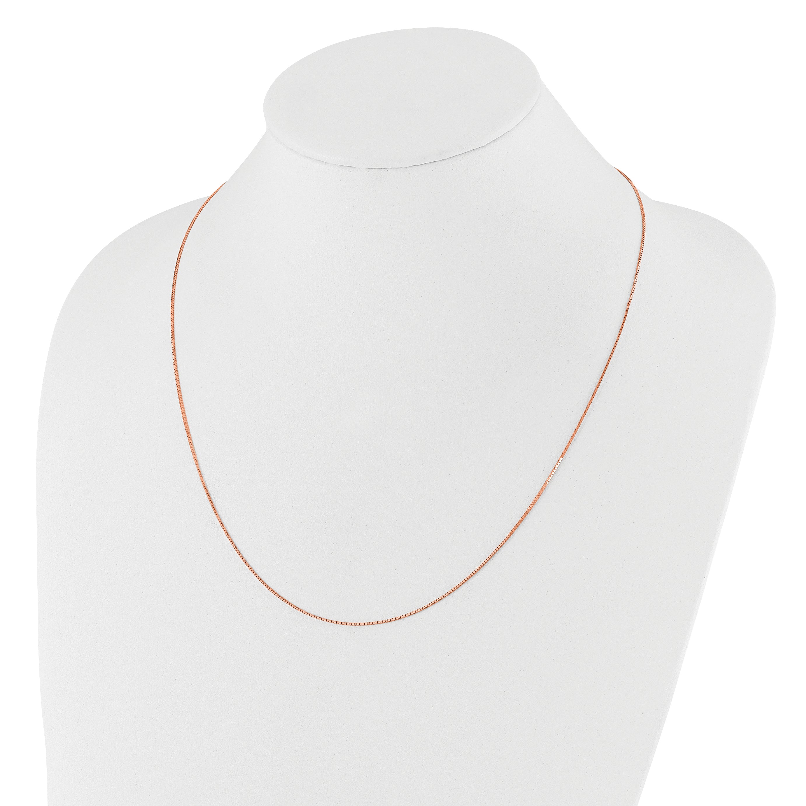 14 Karat Rose Gold Adjustable .8mm Box Chain - View 5