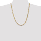 14K 5.50mm Flat Figaro Chain