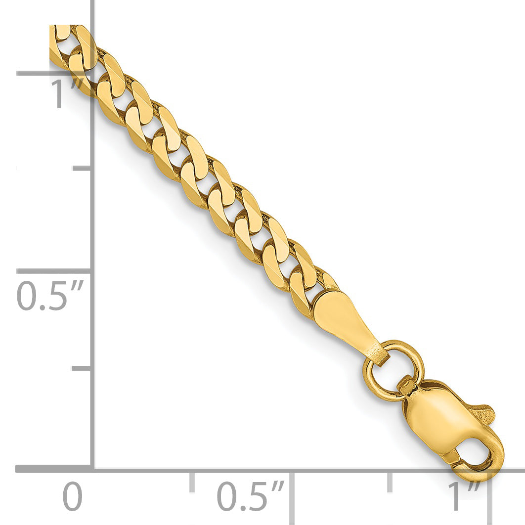 14K 2.9mm Flat Beveled Curb Chain Secondary image
