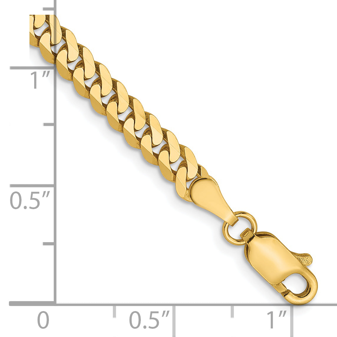 14K 3.9mm Flat Beveled Curb Chain Secondary image