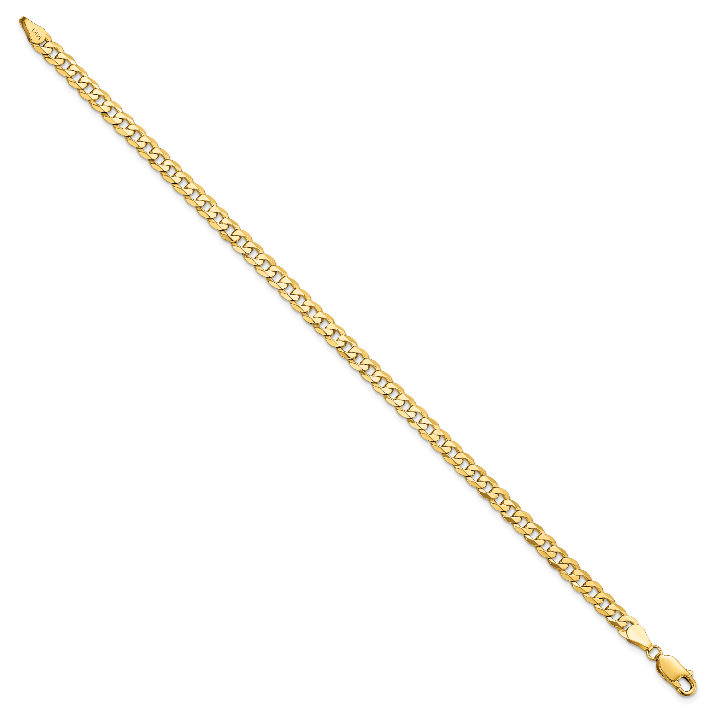 14K 4.5mm Flat Beveled Curb Chain Secondary image