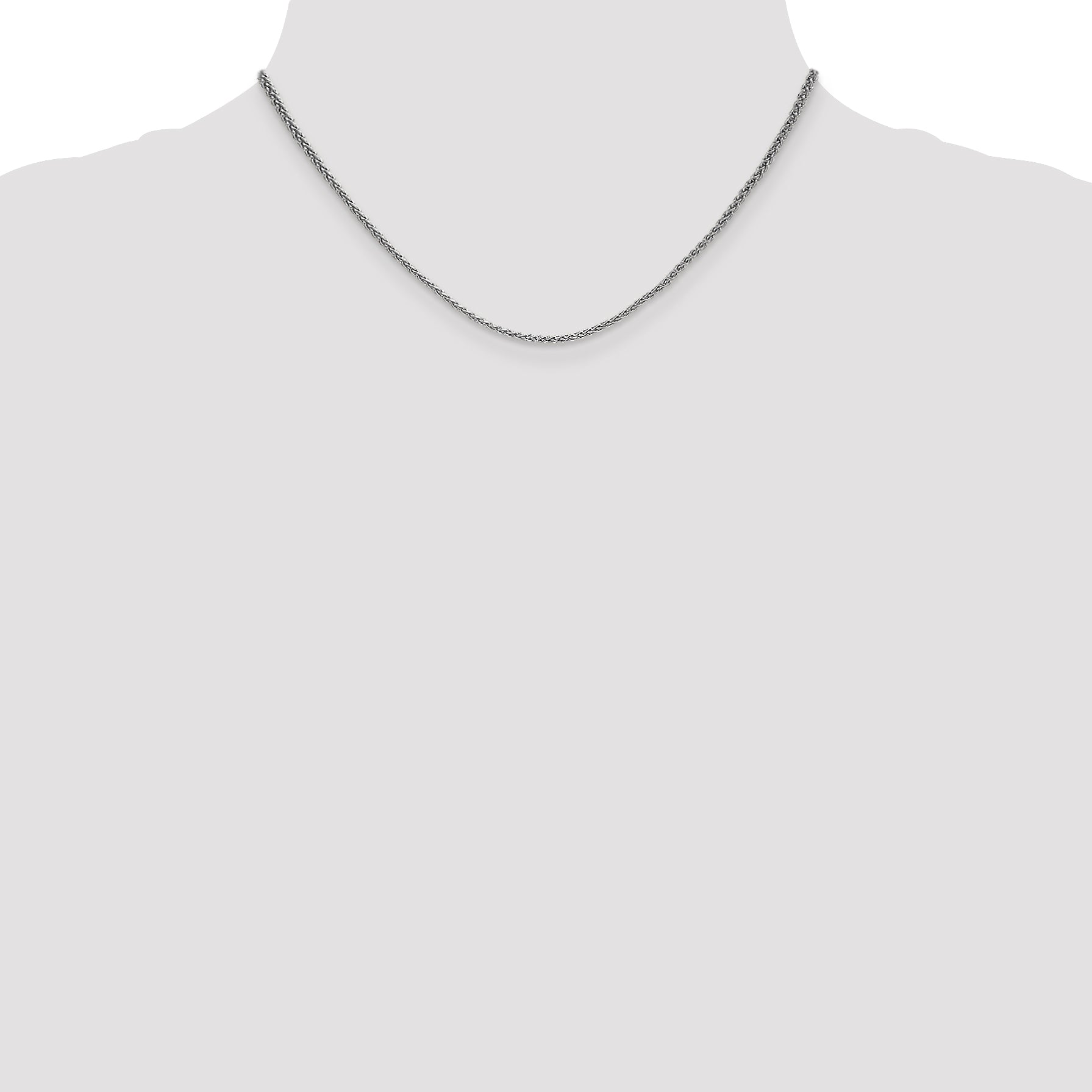 14K White Gold 1.65mm Spiga Chain