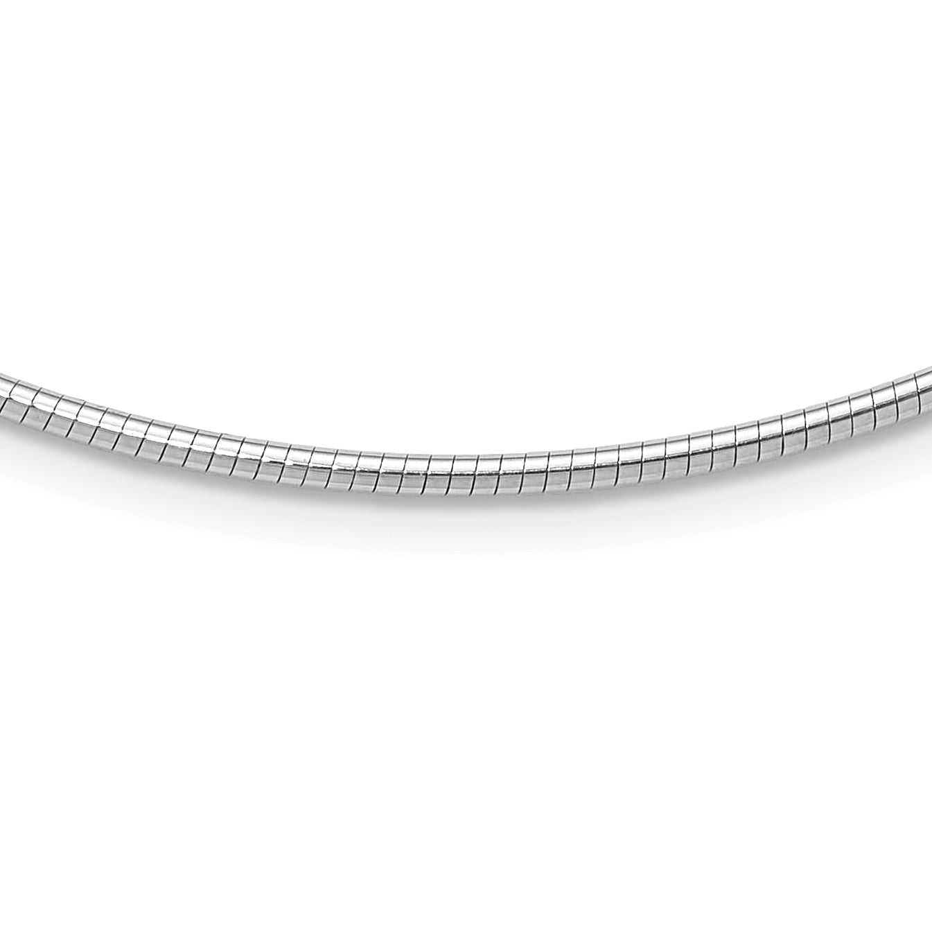 14K White Gold 2mm Round Omega Necklace Main image