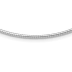 14K White Gold 2mm Round Omega Necklace