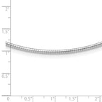 14K White Gold 2mm Round Omega Necklace