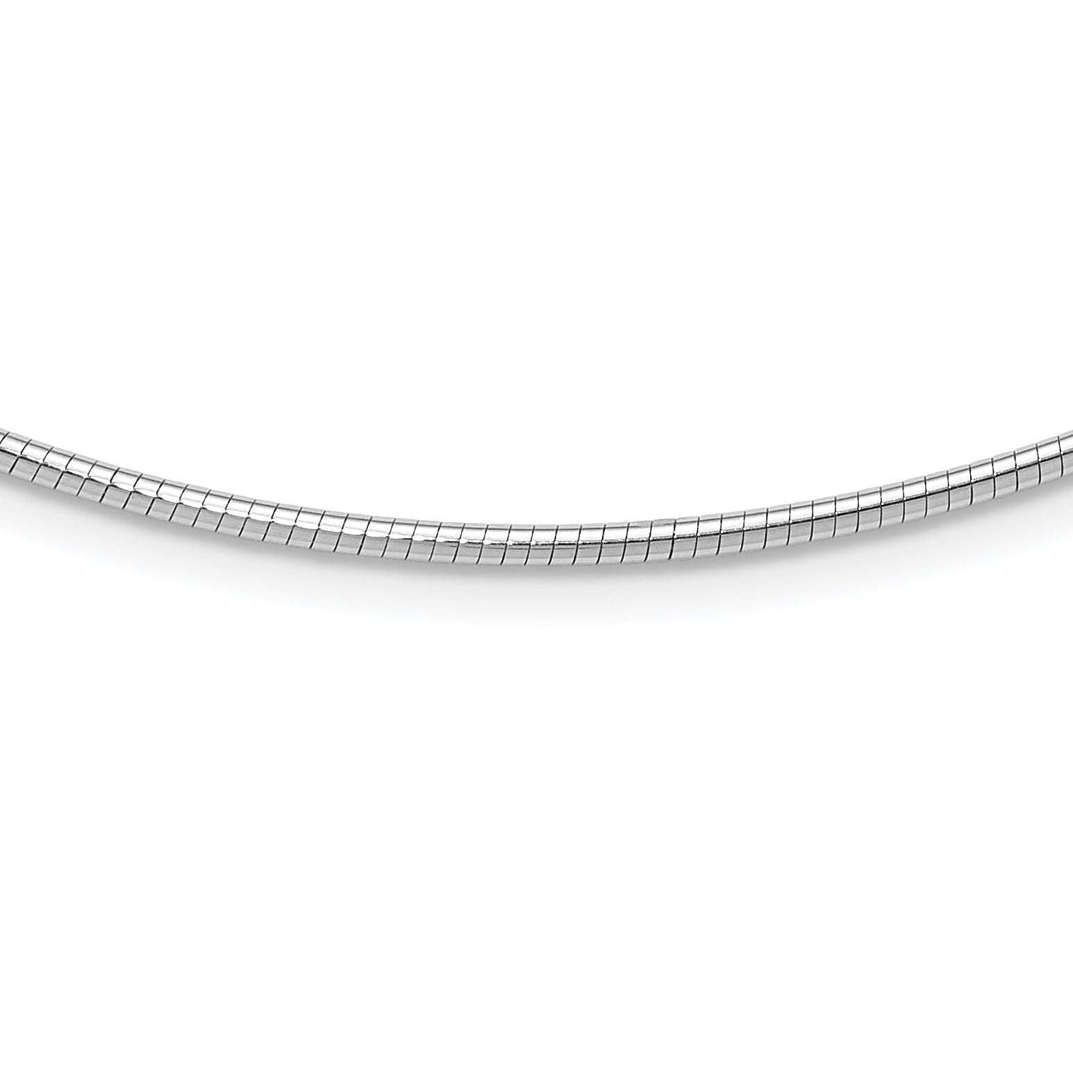 14K White Gold 2mm Round Omega Necklace Main image