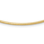 14K 2mm Round Omega Necklace