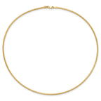 14K 2mm Round Omega Necklace