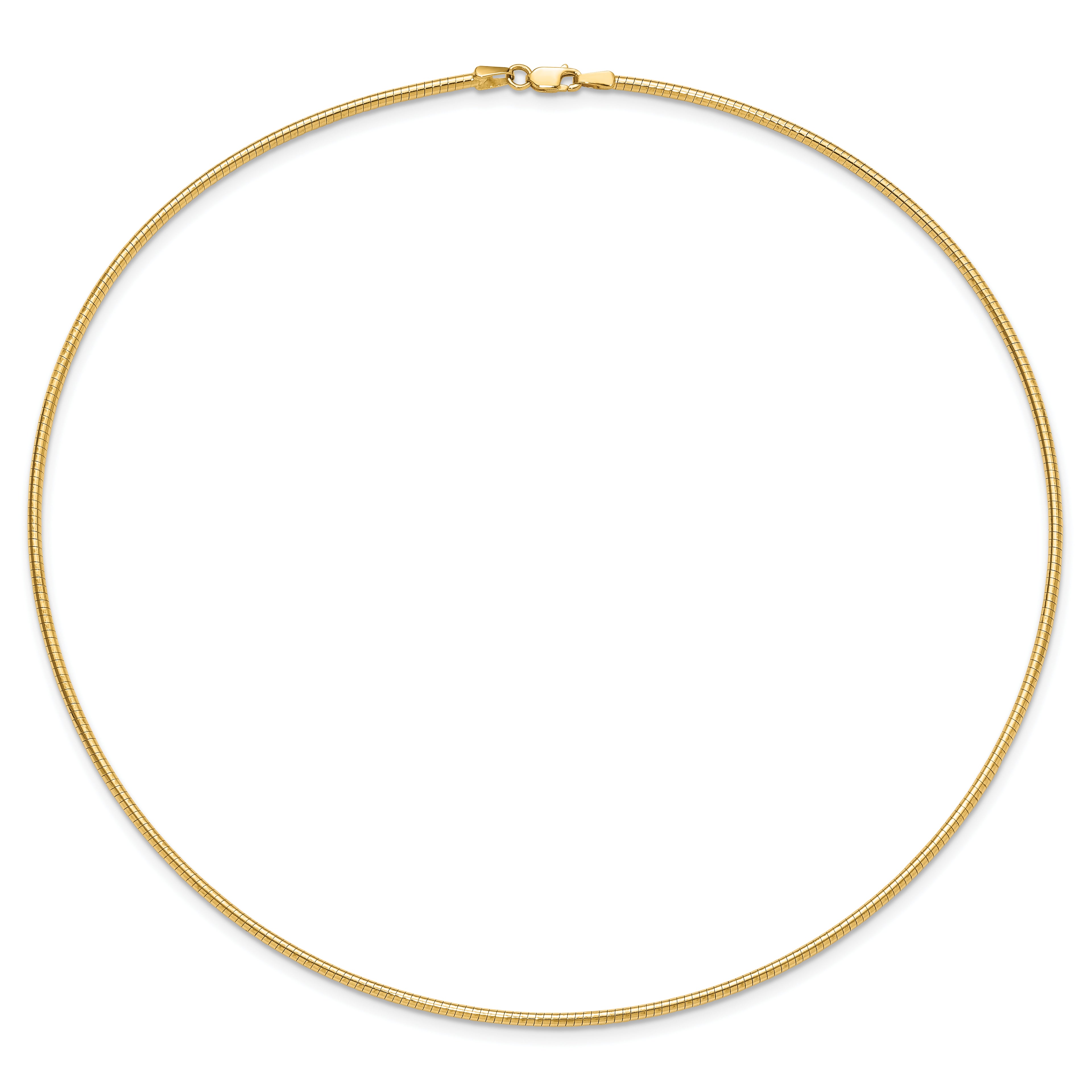 14K 2mm Round Omega Necklace