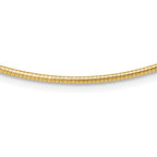 14K 2mm Round Omega Necklace