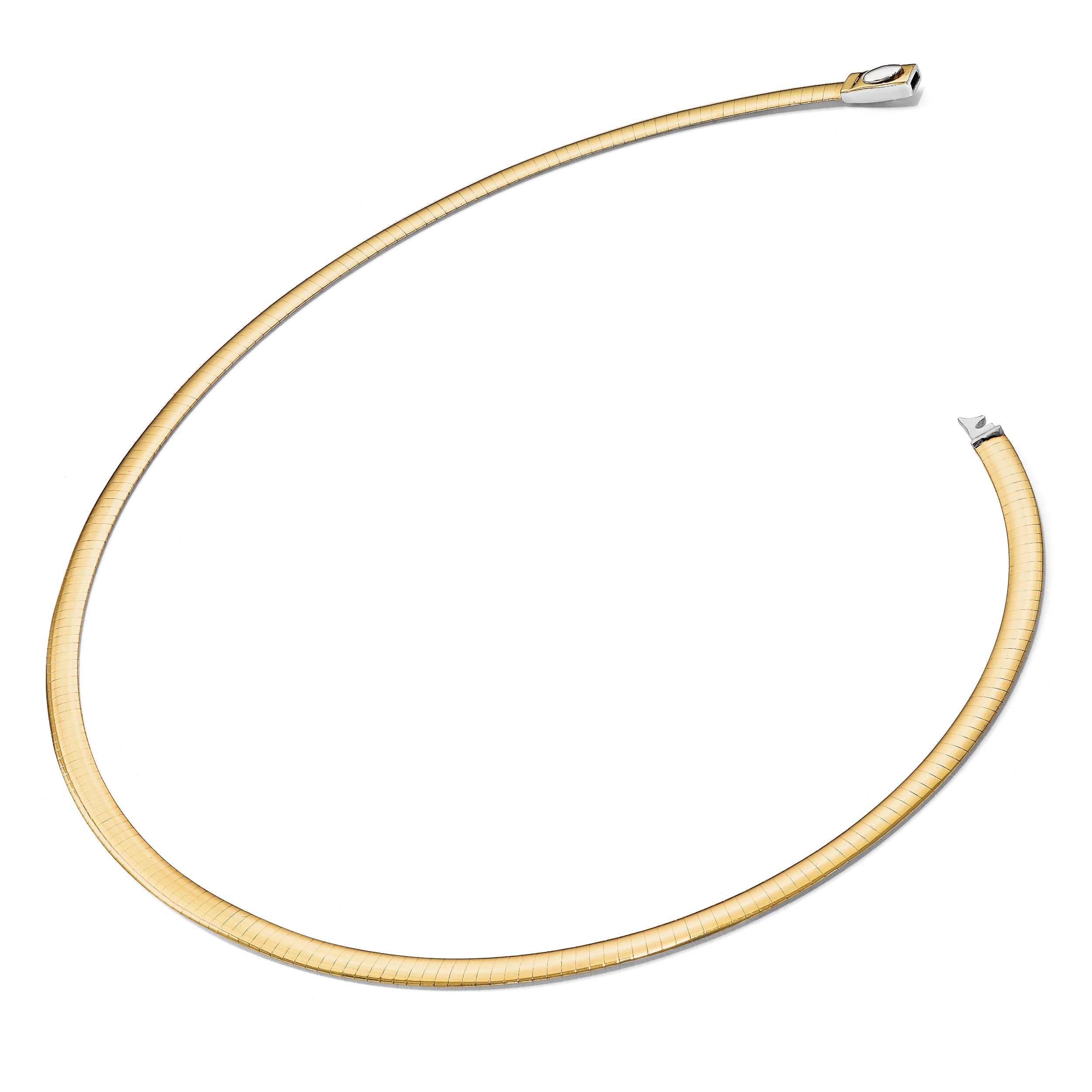 14K 4mm Two-tone Reversible Omega Necklace