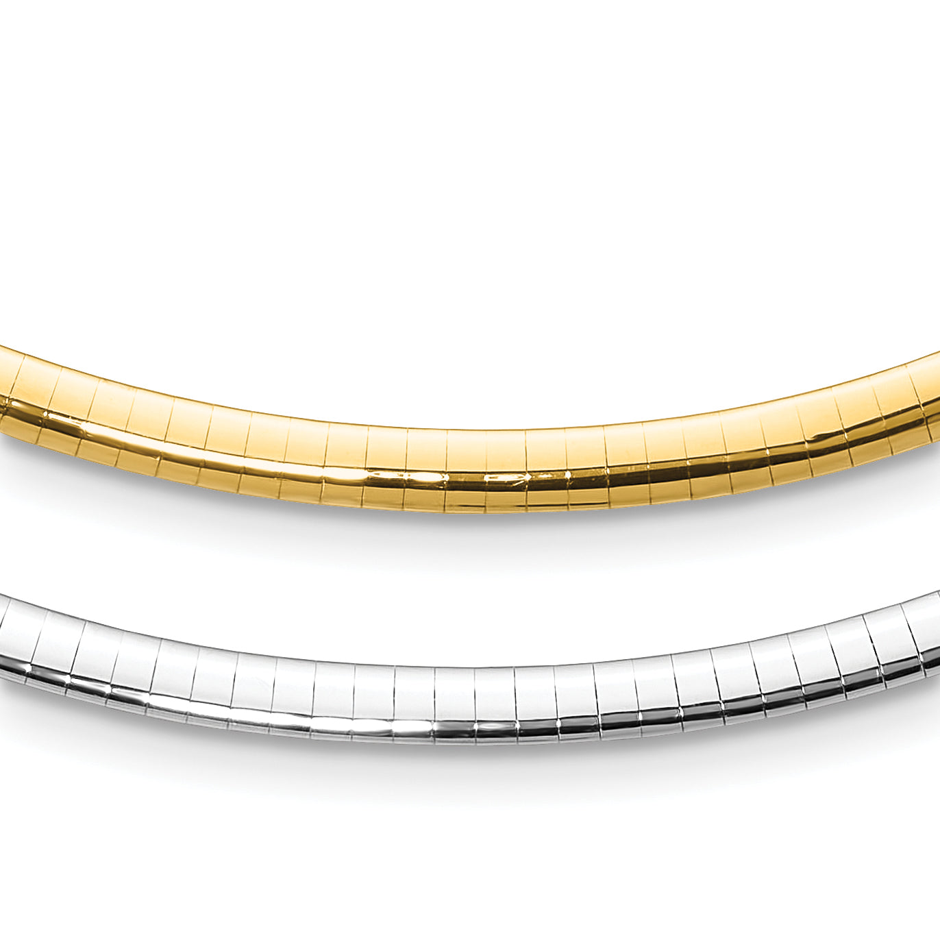 14K 4mm Two-tone Reversible Omega Necklace Main image
