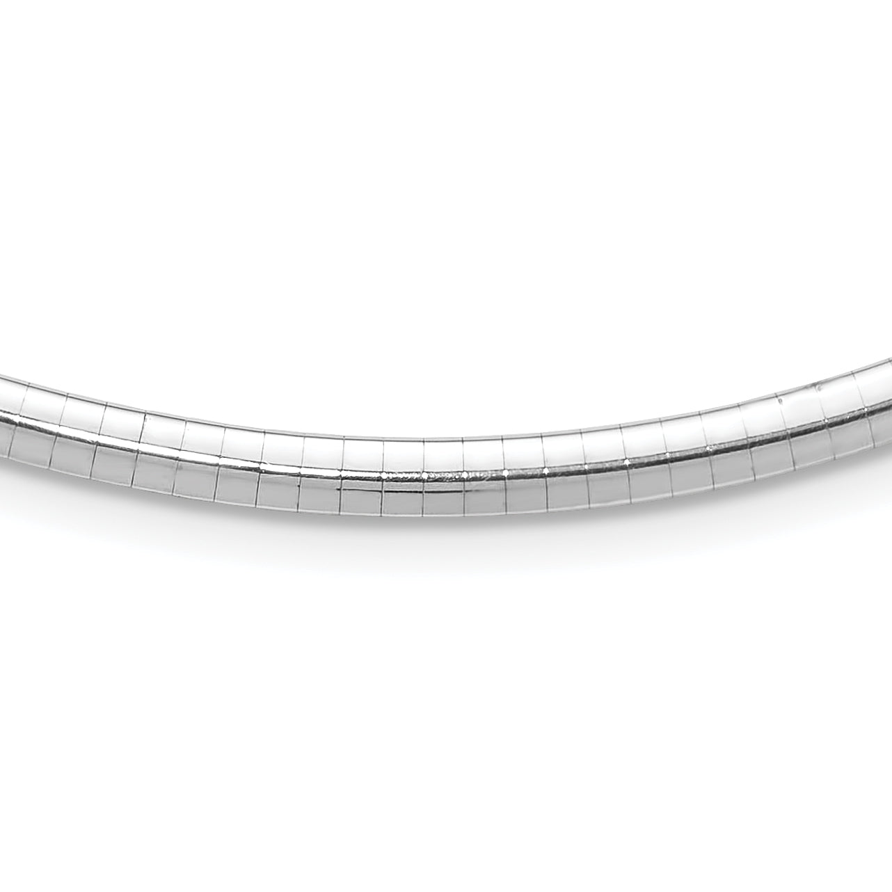 14K White Gold 4mm Domed Omega Necklace Main image