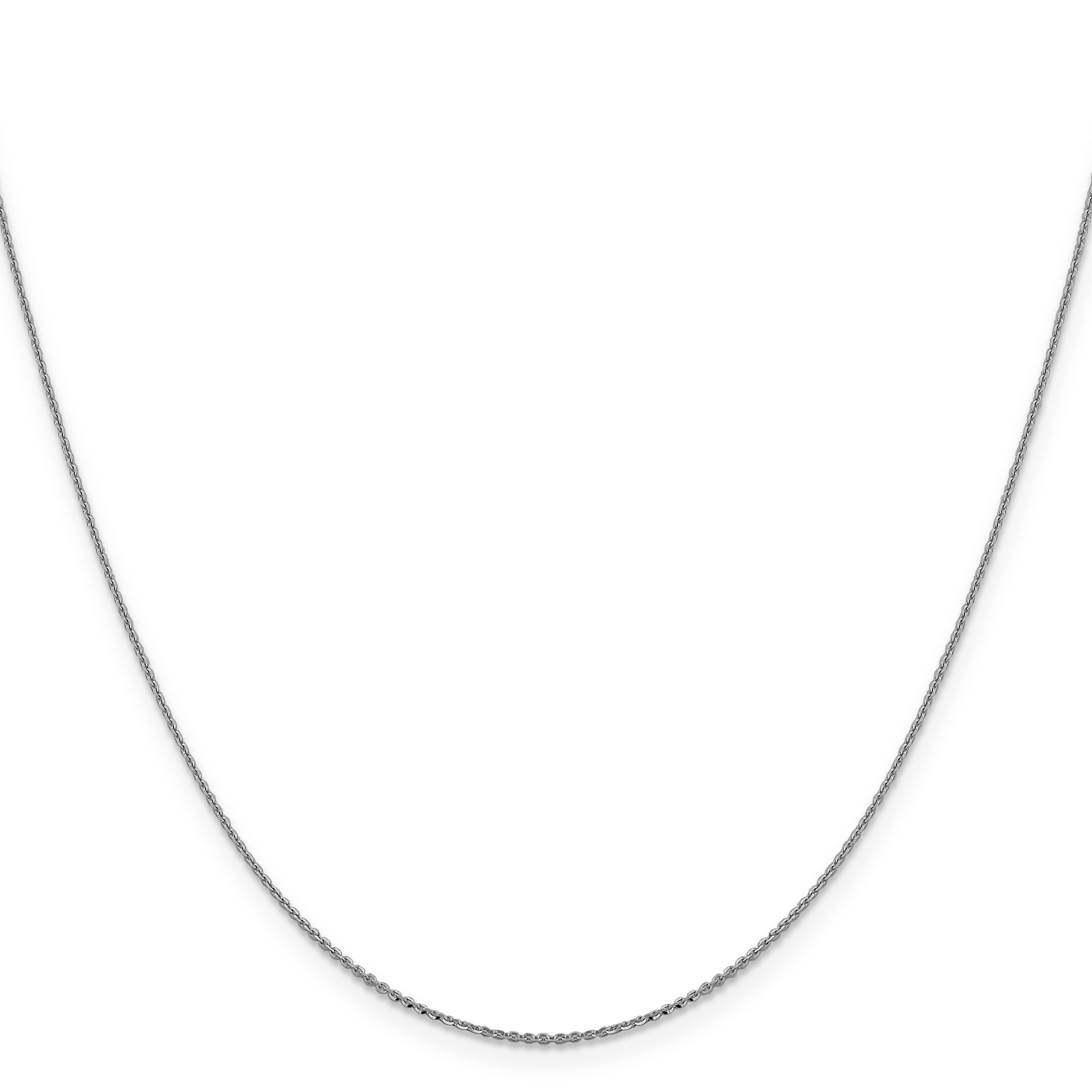 14K White Gold 1.0 mm D/C Cable Chain