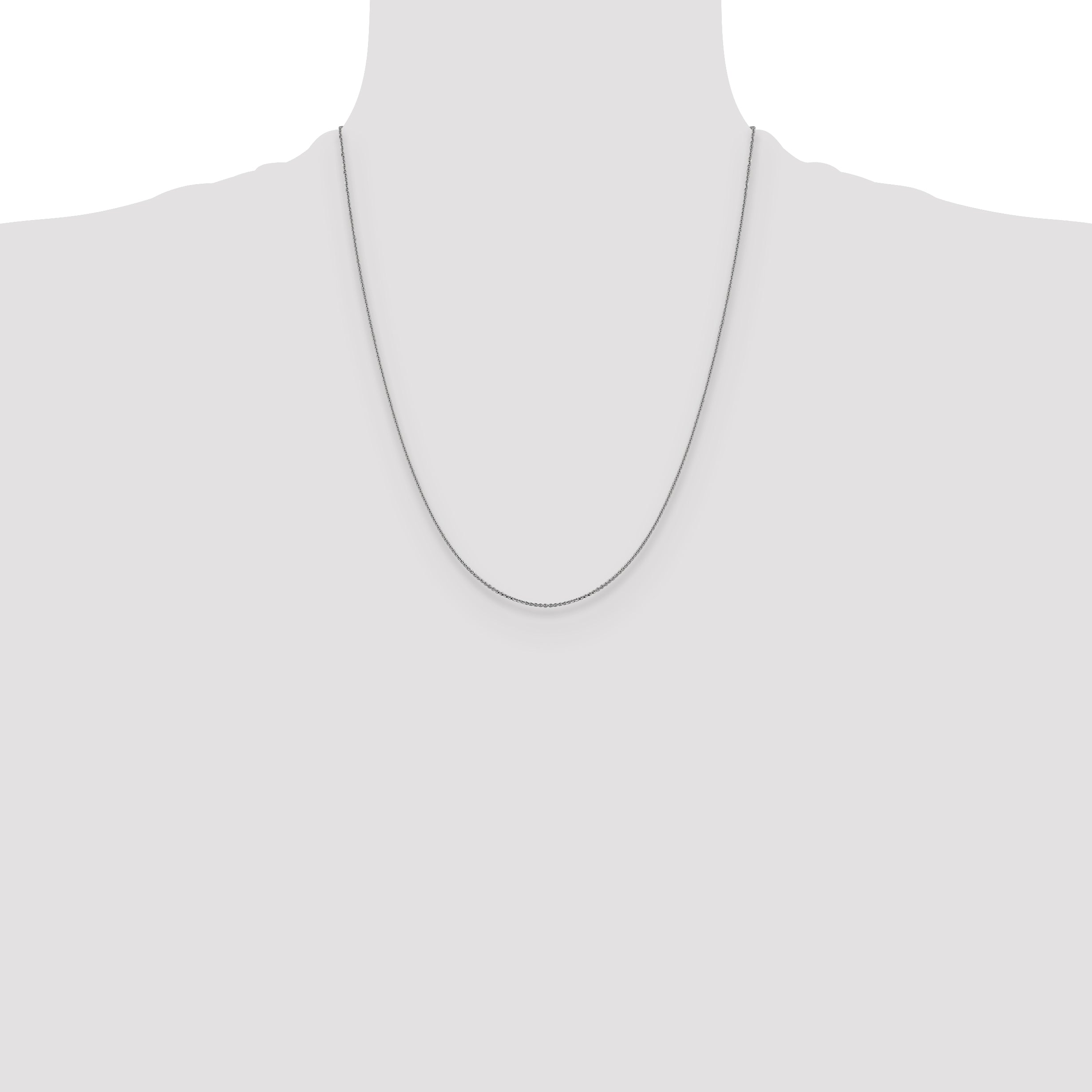 14K White Gold 1.0 mm D/C Cable Chain
