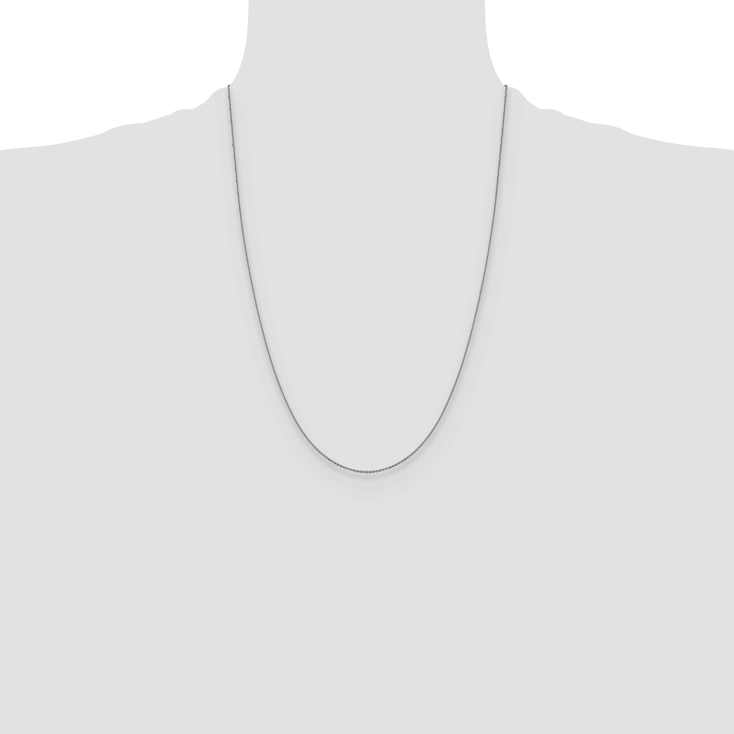 14K White Gold 1.0 mm D/C Cable Chain