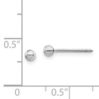 Inverness 14k White Gold 3mm Ball Post Earrings