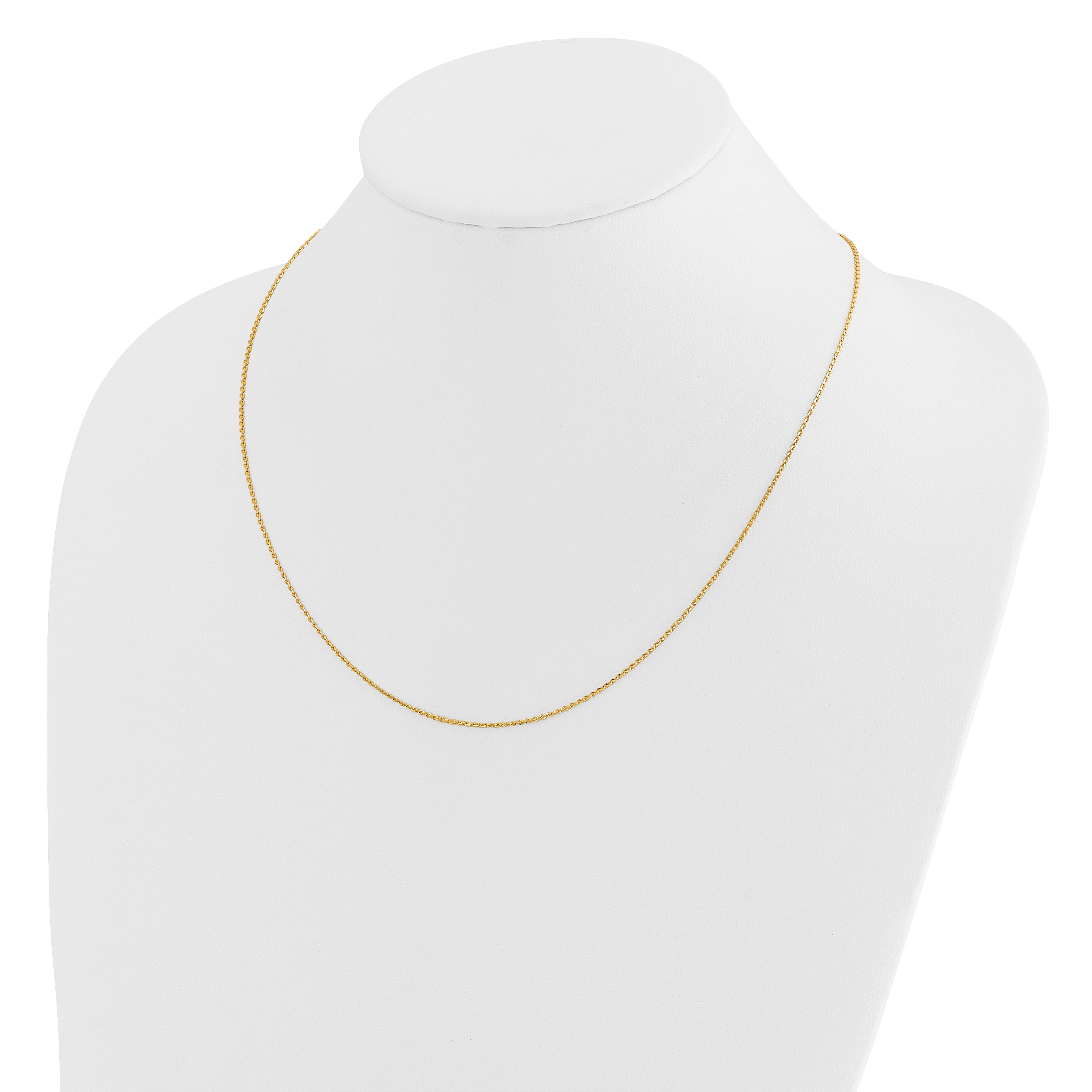 14K Adjustable 1.15mm D/C Oval Link Chain
