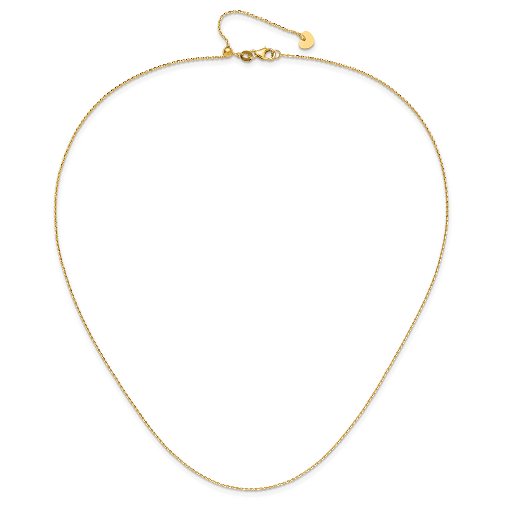 14K Adjustable 1.15mm D/C Oval Link Chain