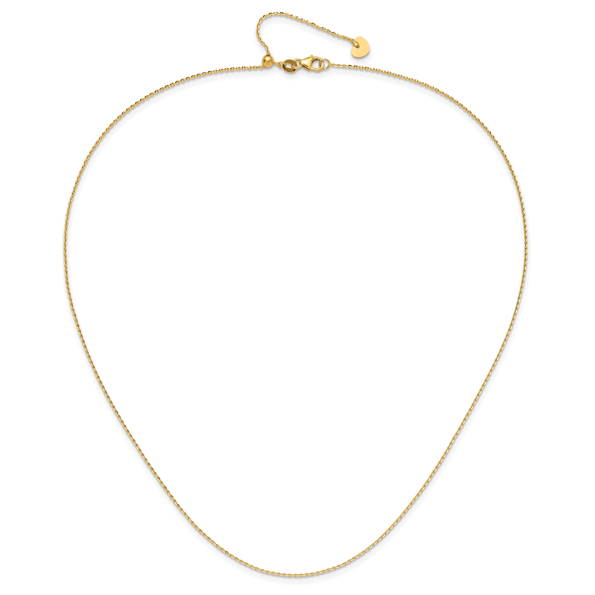 14K Adjustable 1.15mm D/C Oval Link Chain