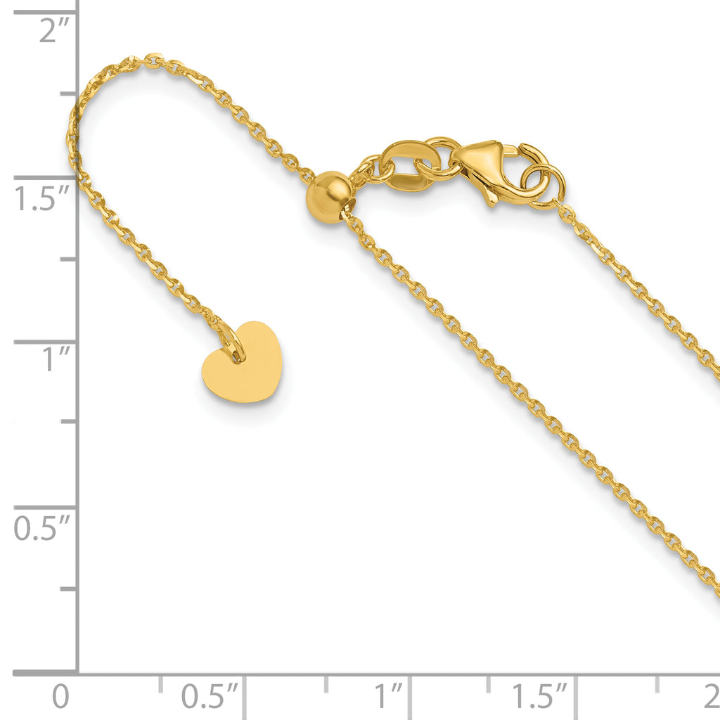 14K Adjustable 1.15mm D/C Oval Link Chain