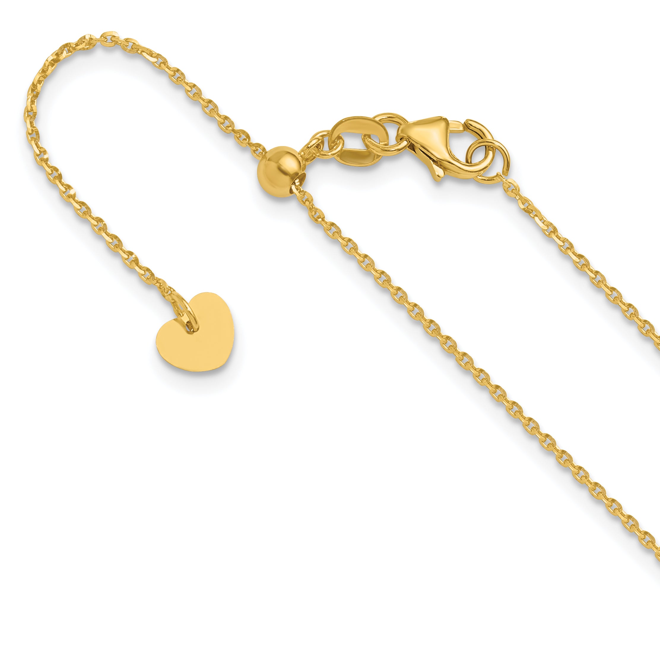 14K Adjustable 1.15mm D/C Oval Link Chain Main image