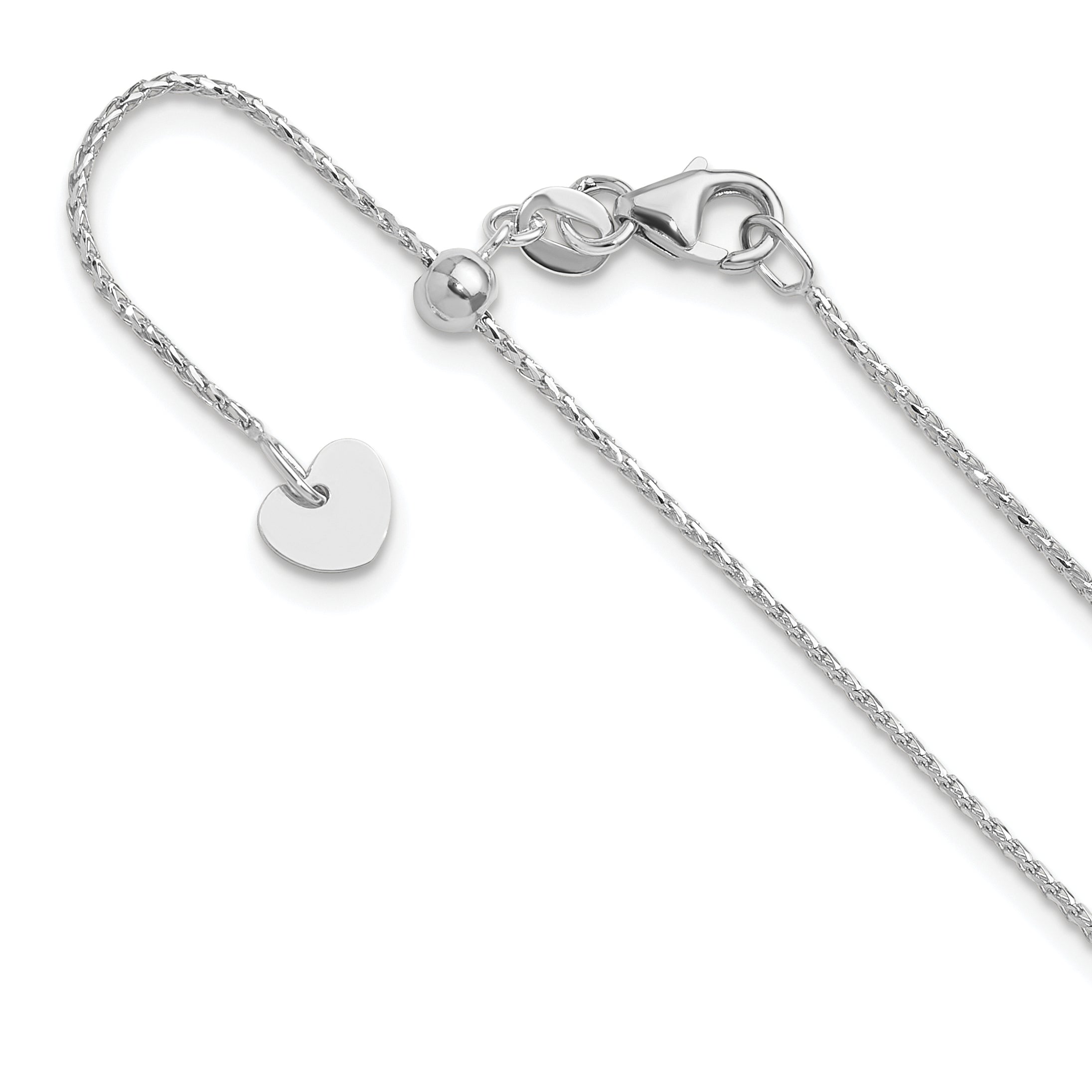 14K White Gold Adjustable 1mm D/C Open Franco Chain Main image