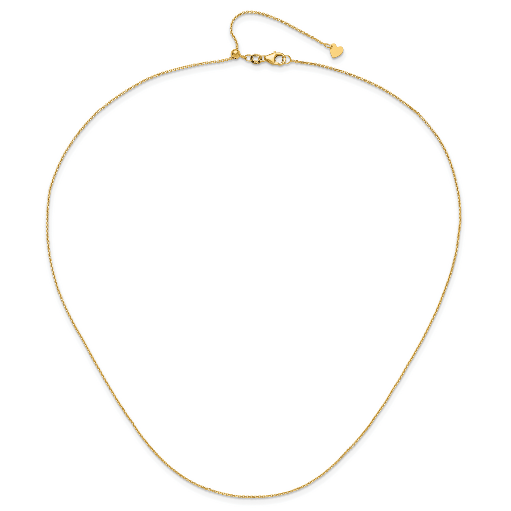 14K Adjustable  1.1mm D/C Cable Chain