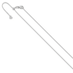14K White Gold Adjustable  1.1mm D/C Cable Chain