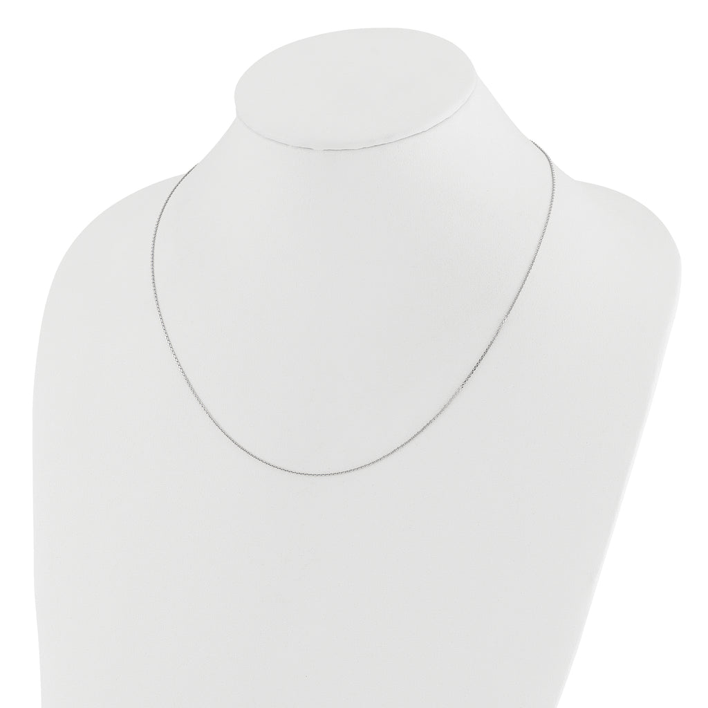 14K White Gold Adjustable  1.1mm D/C Cable Chain