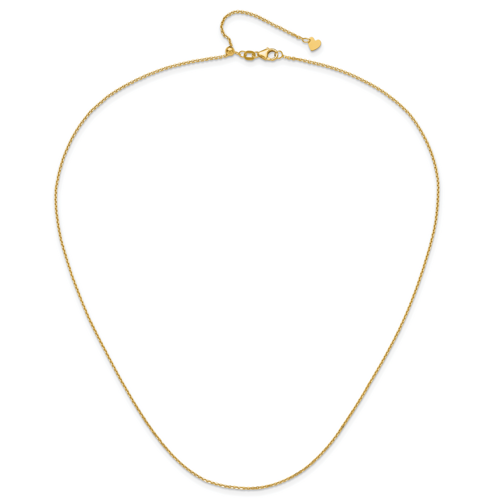 14K Adjustable  1.25mm D/C Cable Chain