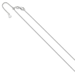 14K White Gold Adjustable  1.25mm D/C Cable Chain