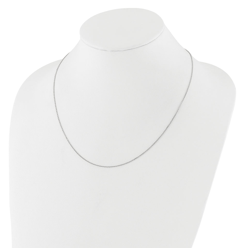 14K White Gold Adjustable  1.25mm D/C Cable Chain