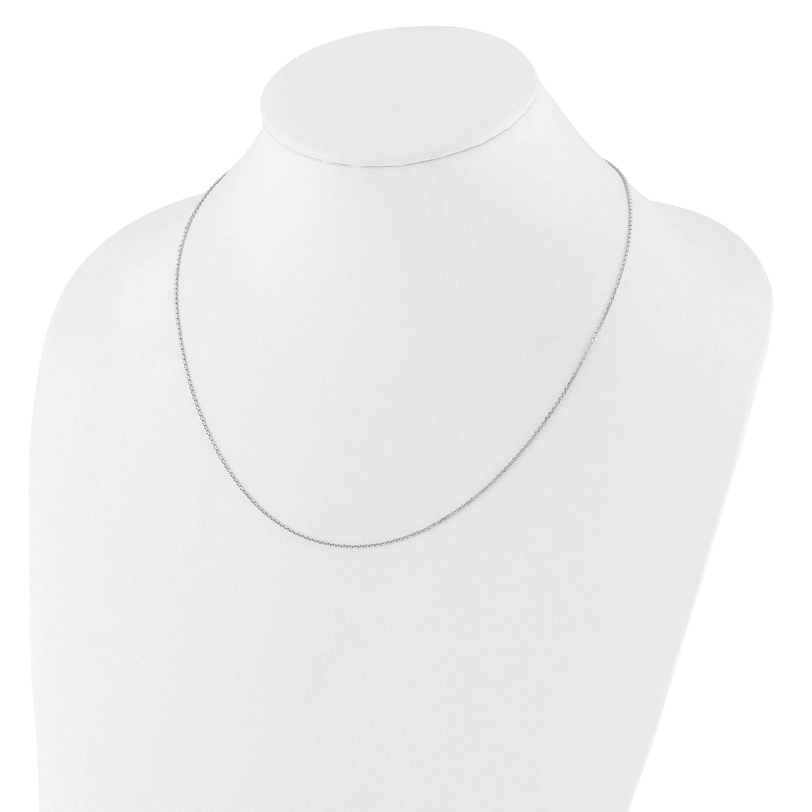 14K White Gold Adjustable  1.25mm D/C Cable Chain