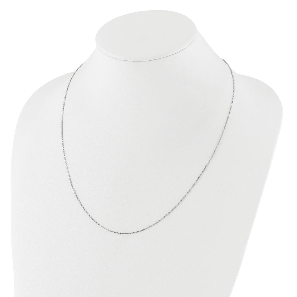 14K White Gold Adjustable  1.25mm D/C Cable Chain