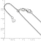 14K White Gold Adjustable  1.25mm D/C Cable Chain