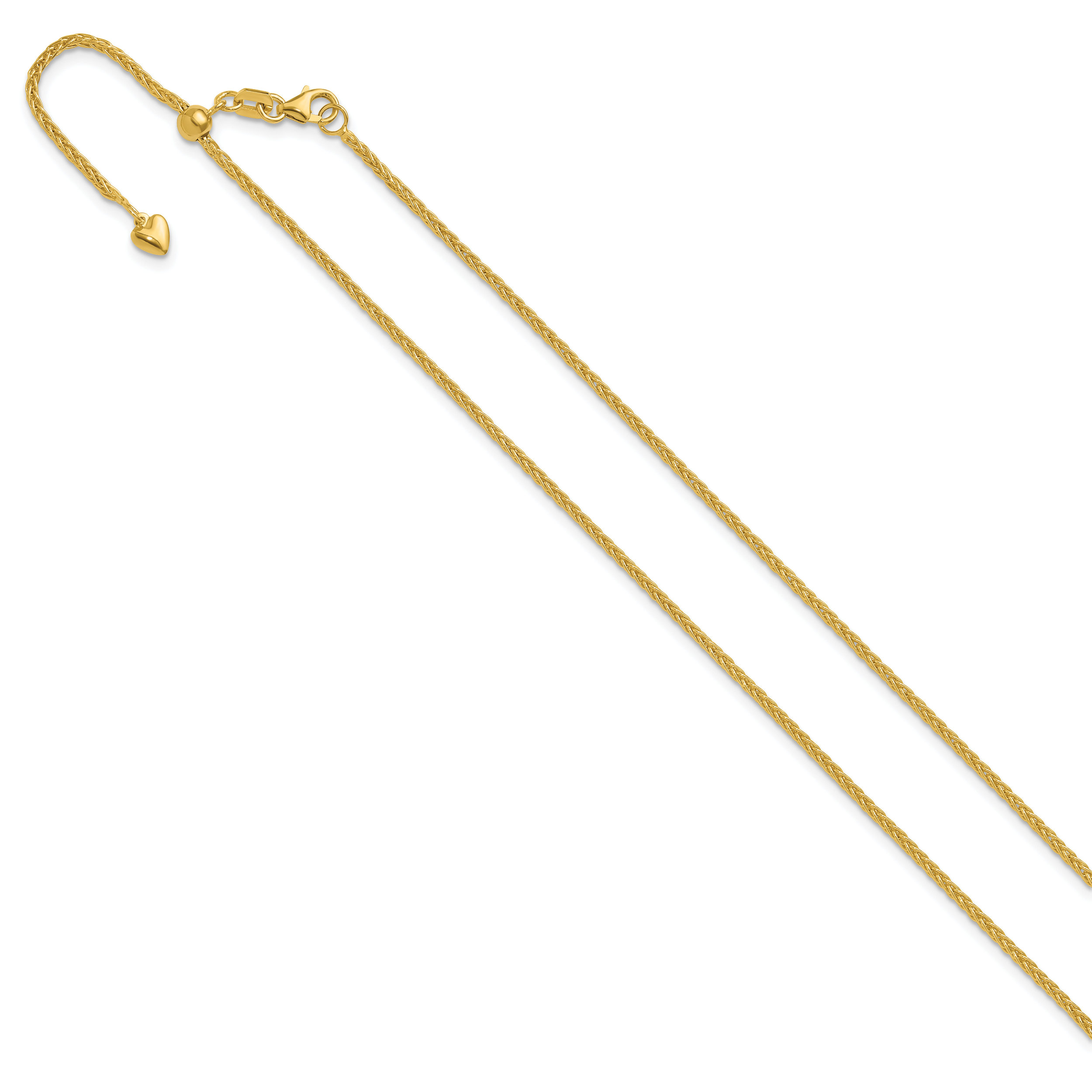 14K Adjustable 1.5mm Wheat Chain Secondary image