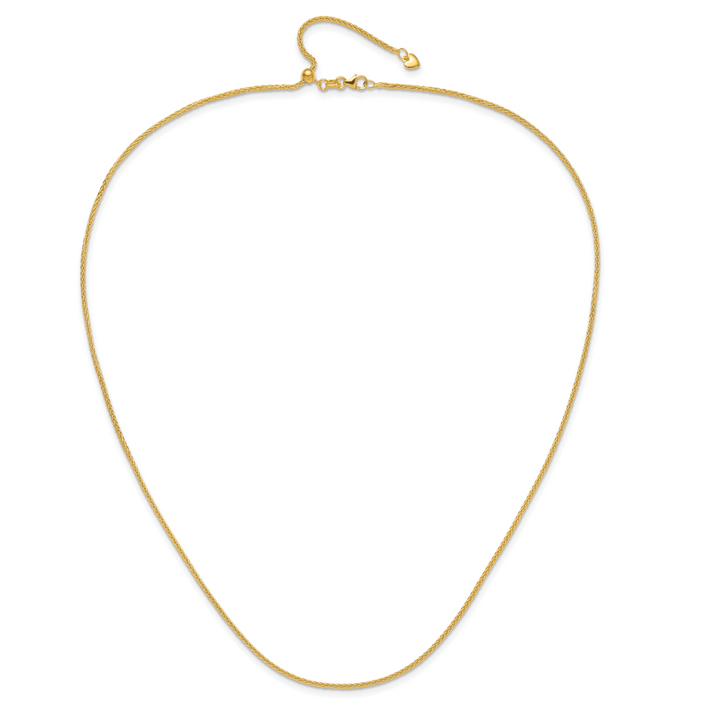 14K Adjustable 1.5mm Wheat Chain