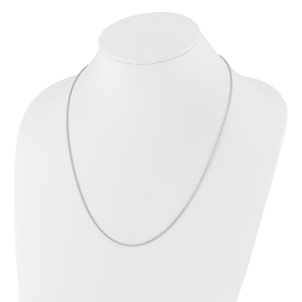 14K White Gold Adjustable 1.5mm Wheat Chain