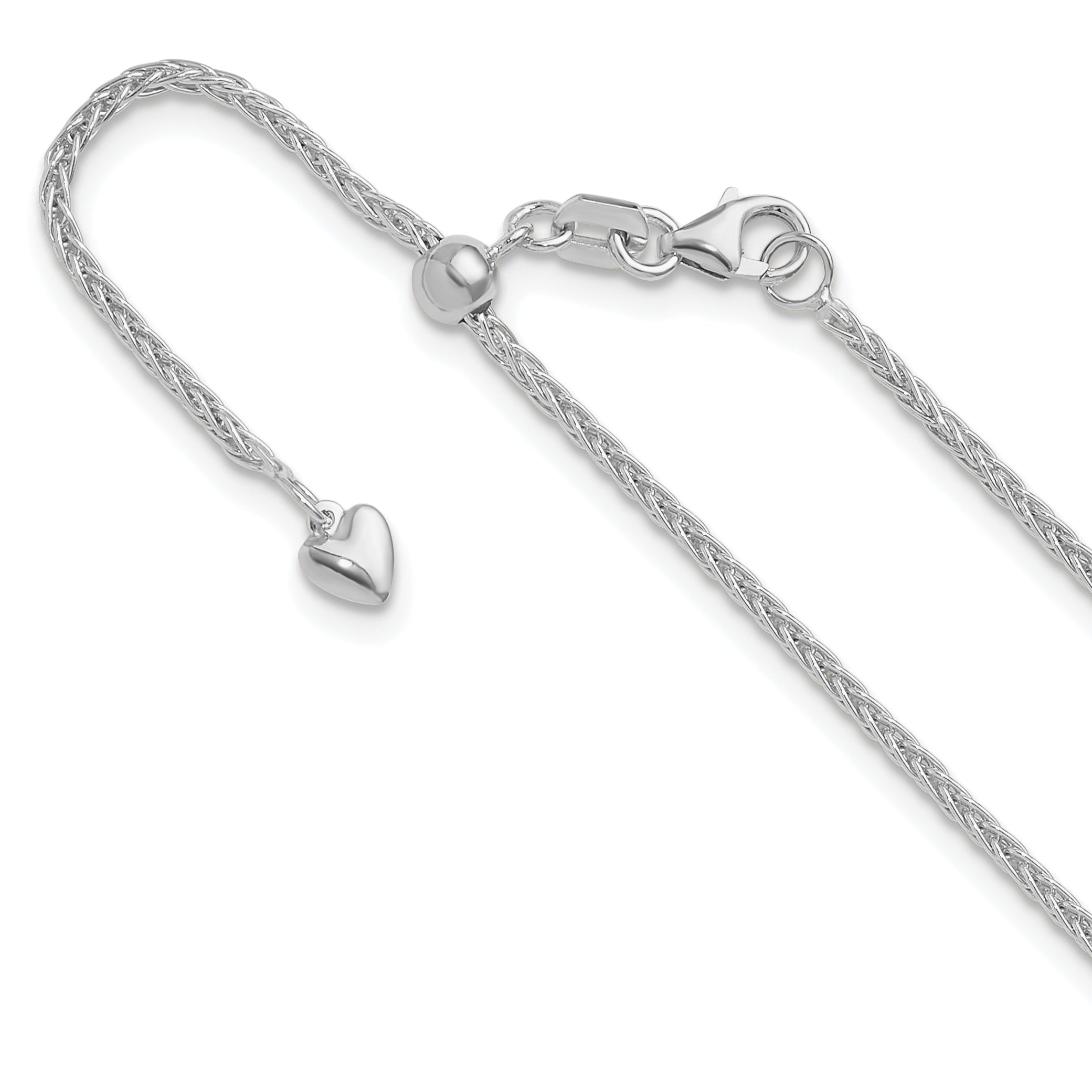 14K White Gold Adjustable 1.5mm Wheat Chain Main image