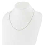 14K White Gold Adjustable 1.3mm D/C Wheat Chain