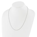 14K White Gold Adjustable 1.3mm D/C Wheat Chain